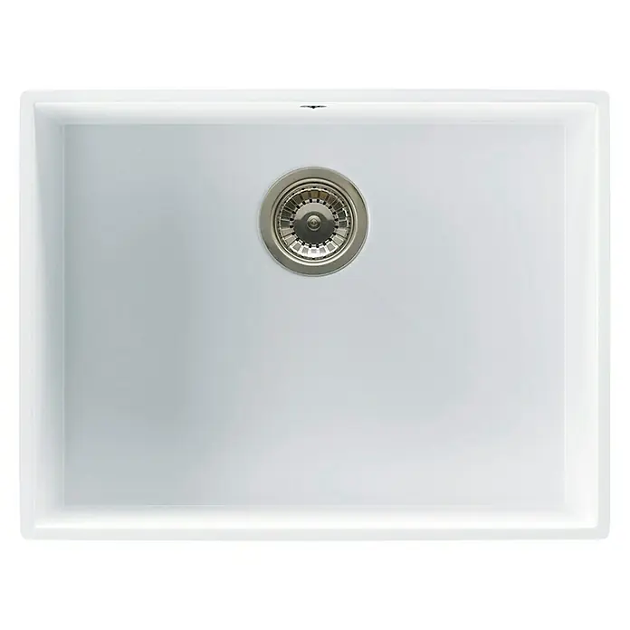 Atron Fregadero encastrable Essen - 43,6 x 54,6 cm, 1 cubeta, Acrílico, Blanco, Brillante