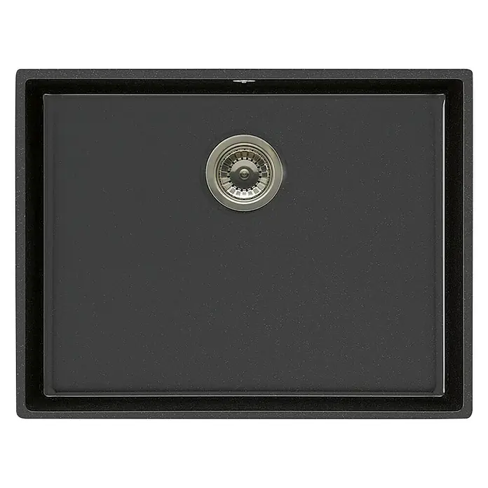 Atron Fregadero encastrable Essen - 43,6 x 54,6 cm, 1 cubeta, Acrílico, Negro, Mate