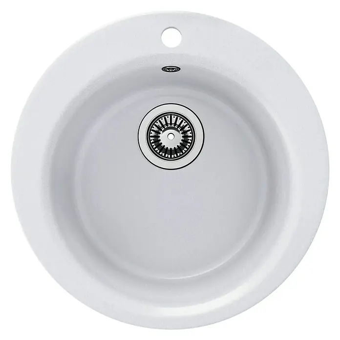 Atron Fregadero encastrable Medea - 49 x 49 cm, 1 cubeta, Acrílico, Blanco, Brillante