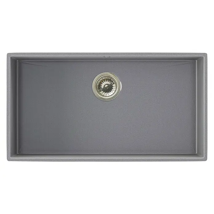 Atron Fregadero encastrable Stuttgart - 43 x 74 cm, 1 cubeta, Acrílico, Metal, Brillante