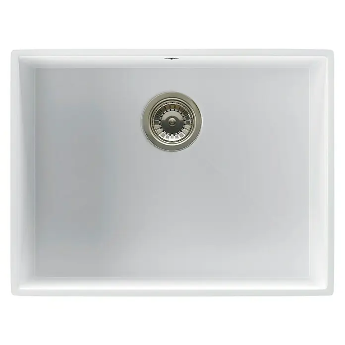 Atron Fregadero encastrable Essen - 43,6 x 54,6 cm, 1 cubeta, Acrílico, Blanco, Mate