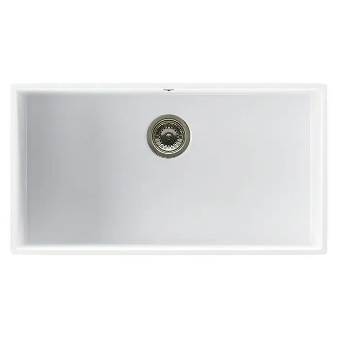 Atron Fregadero encastrable Stuttgart - 43 x 74 cm, 1 cubeta, Acrílico, Blanco, Brillante