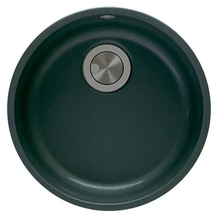 Atron Fregadero encastrable Round - 44,6 x 44,6 cm, 1 cubeta, Acrílico, Negro