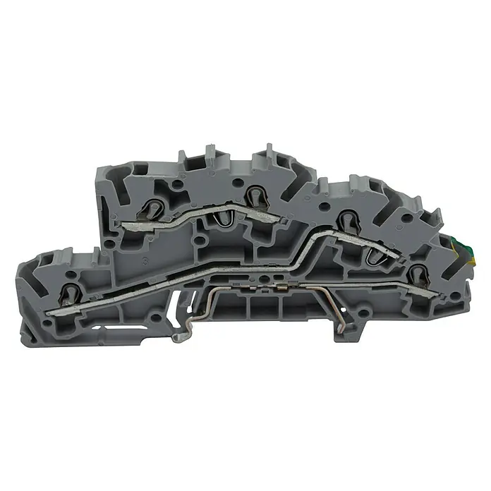 Wago Topjob Installationsetagenklemme S 2003-7645 - L/L/PE, 2,5 mm², Grau, 6 Stk. - Vorderansicht