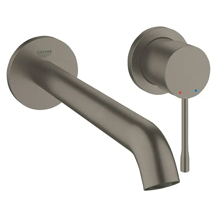 Grohe Essence Wand-Waschtischarmatur L - 2-Loch, Hard Graphite, Matt - Vorderansicht