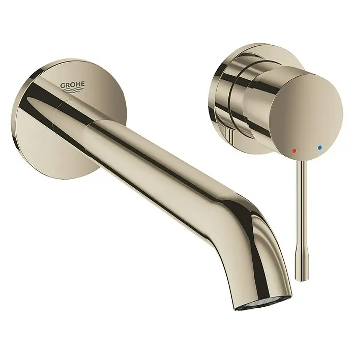 Grohe Essence Wand-Waschtischarmatur L - 2-Loch, Nickel, Glänzend - Vorderansicht