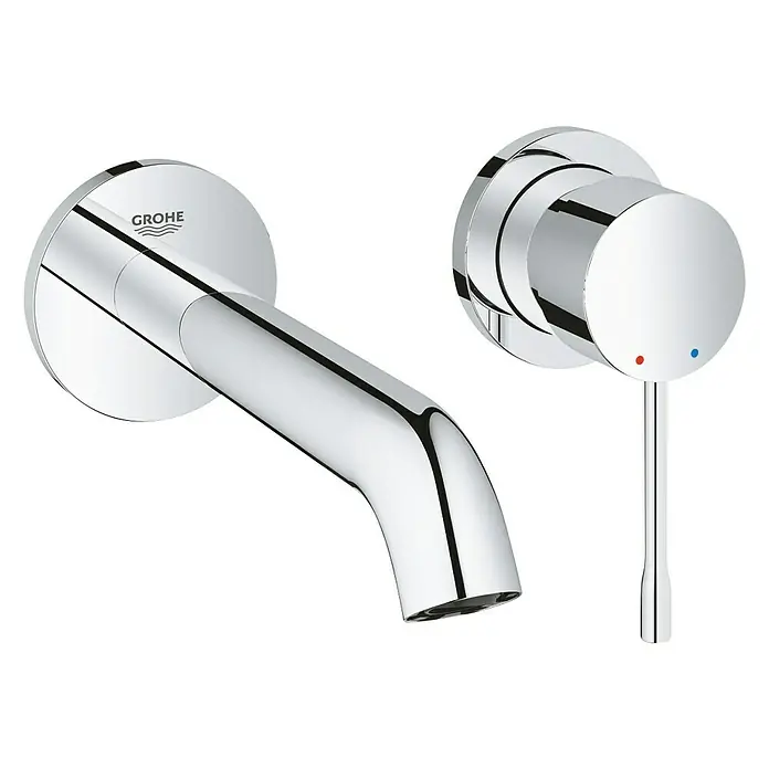 Grohe Essence Wand-Waschtischarmatur M - 2-Loch, Chrom, Glänzend - Vorderansicht