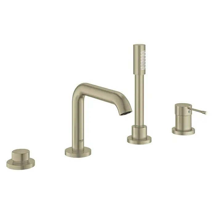 Grohe Essence Wannenrandarmatur - 4-Loch, Nickel, Matt - Vorderansicht