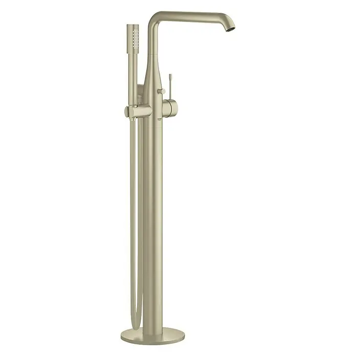 Grohe Essence Wannenstandarmatur - Höhe: 88,4 cm, Nickel, Matt - Vorderansicht