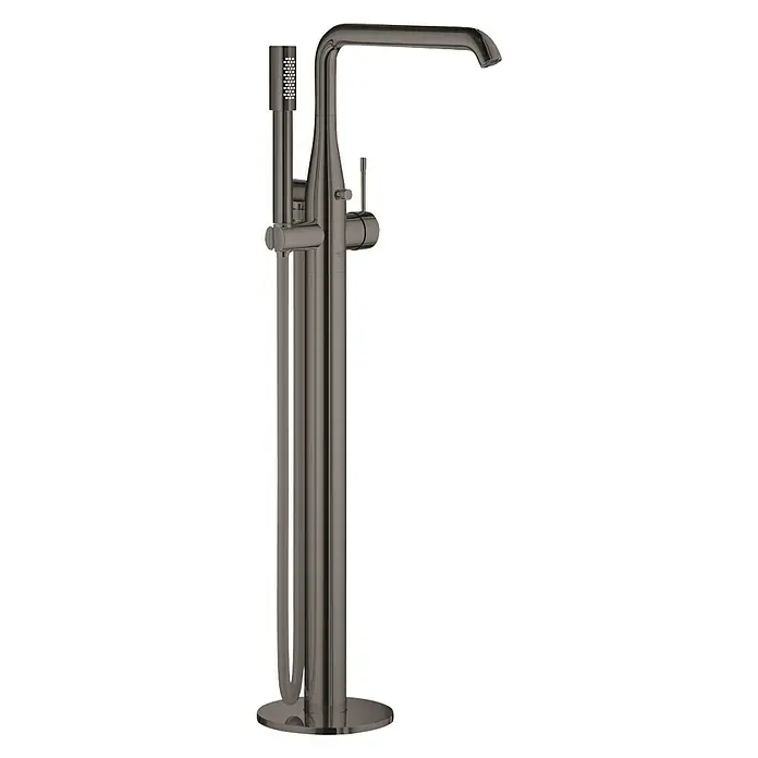 Grohe Essence Wannenstandarmatur - Höhe: 88,4 cm, Hard Graphite, Glänzend - Vorderansicht
