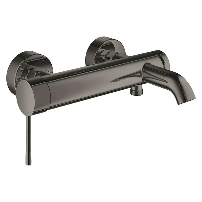 Grohe Essence Badewannenarmatur - Hard Graphite, Glänzend - Vorderansicht