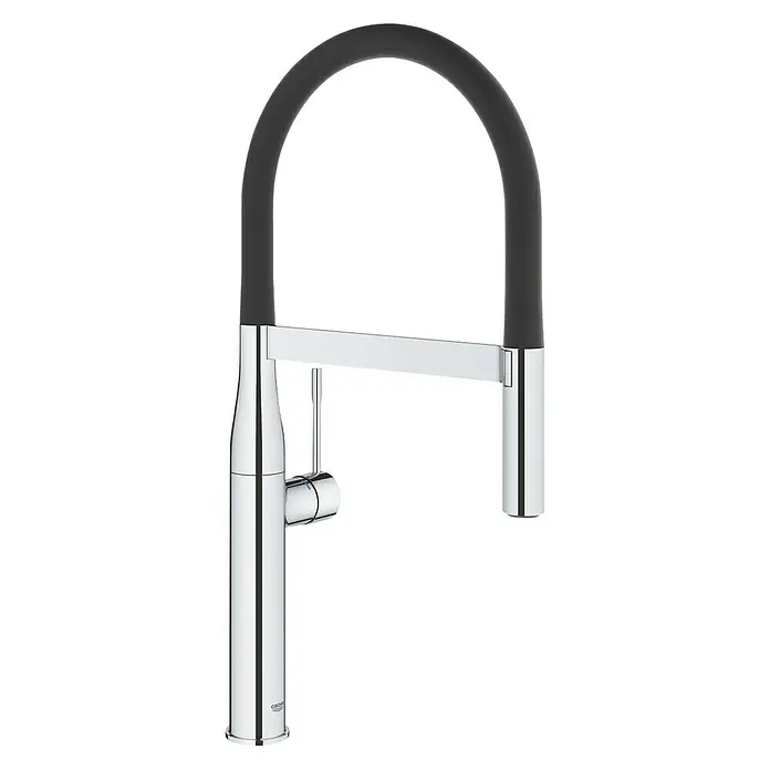 Grohe Essence Spültischarmatur - Chrom, Glänzend, Ausziehbare SpeedClean Profibrause - Vorderansicht