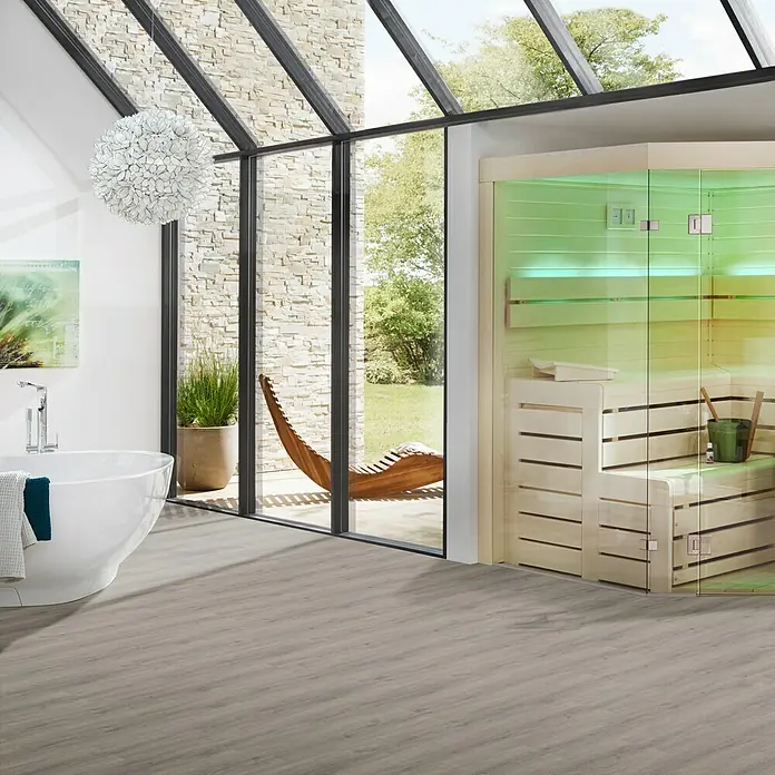 b!design Vinylboden Rigid Maxi Woodstock Eiche - 1.220 x 228 x 4,8 mm, Landhausdiele - Stimmungsaufnahme