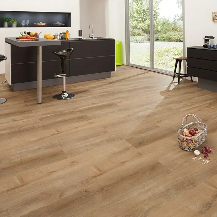 b!design Podna vinilna obloga Rigid Maxi Cognac - 1.210 x 220 x 4,2 mm, Rustikalni pod - Živopisni prikaz