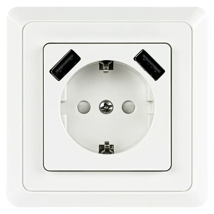 REV USB-Steckdose PrimaLuxe - Weiß, 230 V, 16 A, 2 USB-Anschlüsse