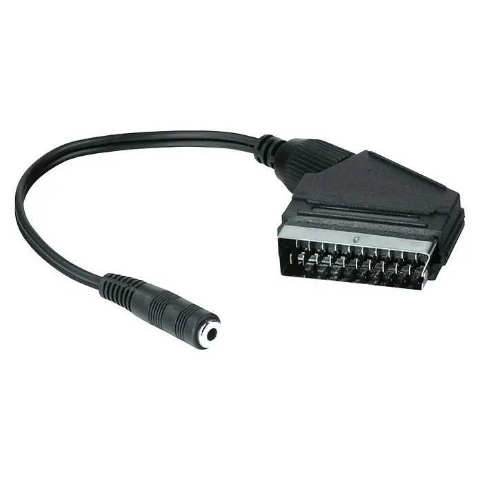 Hama Scart-Adapterkabel - Schwarz, Klinkenkupplung 3,5 mm - Vorderansicht