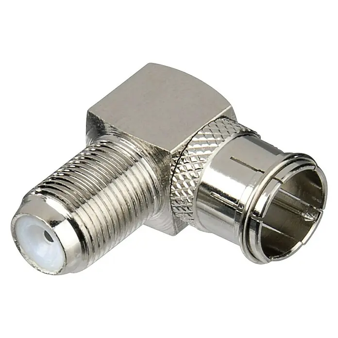 Hama Winkeladapter Sat - F-Stecker & F-Buchse, 90° gewinkelt - Vorderansicht