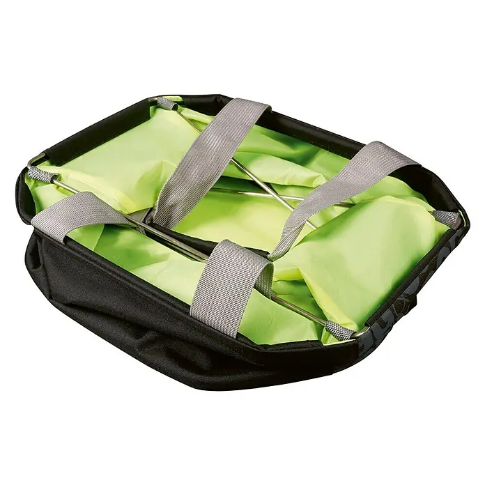 Cesta plegable - Negro/Verde, Poliéster