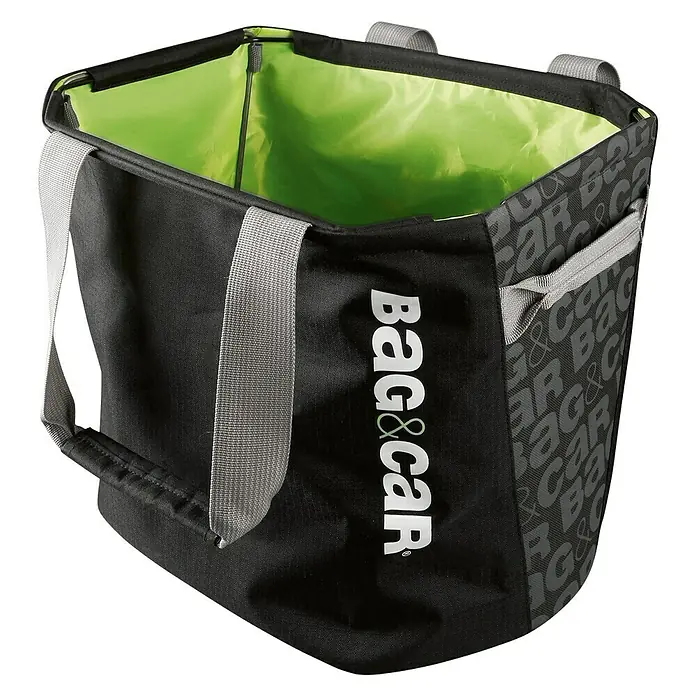 Cesta plegable - Negro/Verde, Poliéster