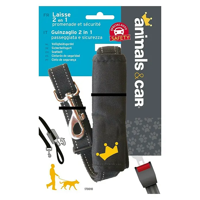 Correa para perros Animal & Car - Largo: 100 cm, Poliéster, Mosquetón