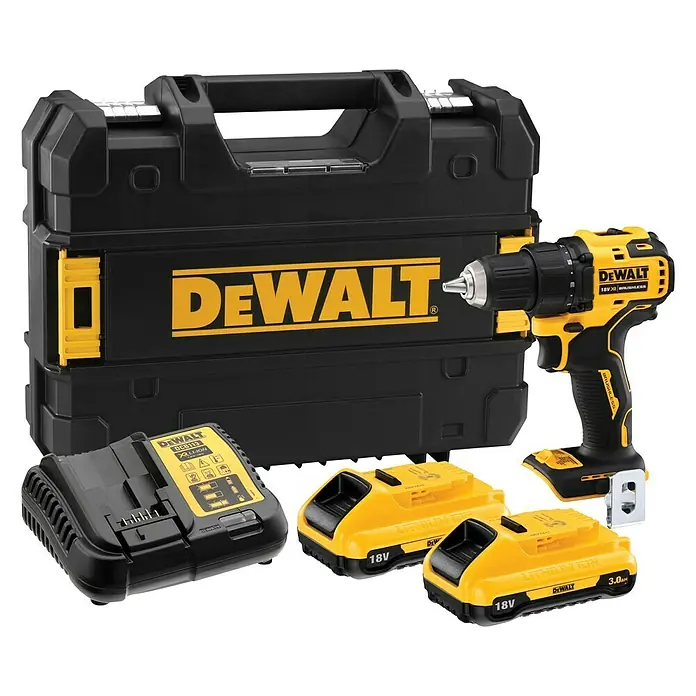 Dewalt XR Akku-Bohrschrauber DCD708L2T - 18 V, 2 Akkus, 3 Ah, Leerlaufdrehzahl: 0 U/min - 1.650 U/min - Vorderansicht