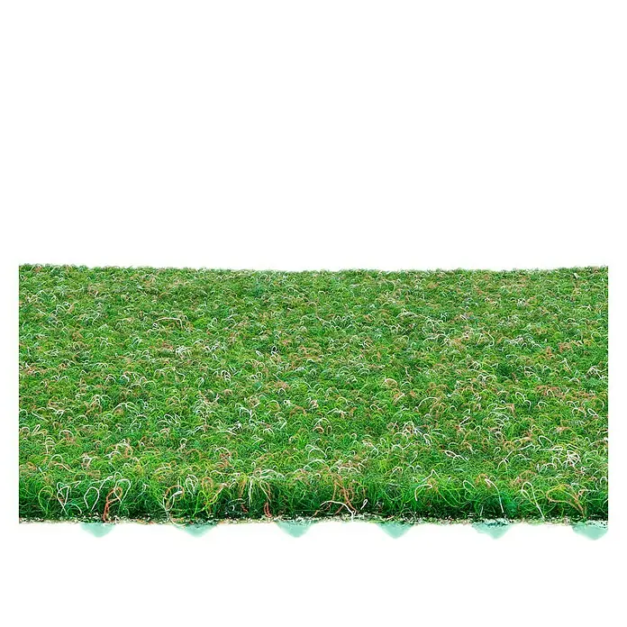 Kunstrasen Meterware Green - Breite: 400 cm, Mit Drainagenoppen, Jägergrün