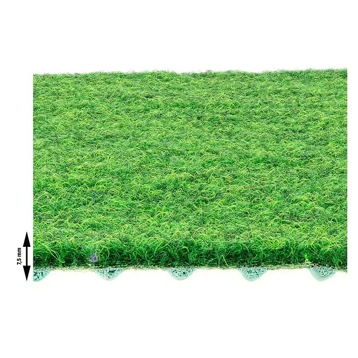 Kunstrasen Meterware Green - Breite: 400 cm, Mit Drainagenoppen, Jägergrün
