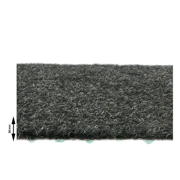 Kunstrasen Meterware Green - Breite: 200 cm, Mit Drainagenoppen, Anthrazit