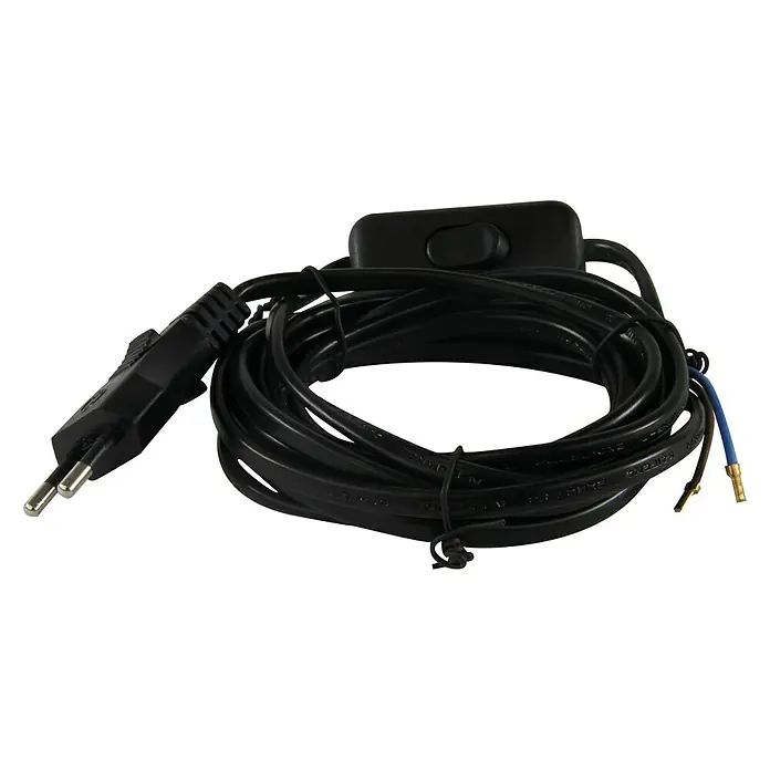Voltomat Euro dovodni vod - 3 m, H03VVH2-F2x0,75, Crne boje