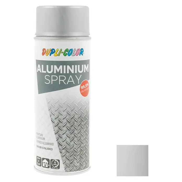 Dupli-Color Basic Aluminiumspray Zijdeglans Zilver Metallic - Zilver Metallic, Zijdeglans, Hittebestendig, 400 ml