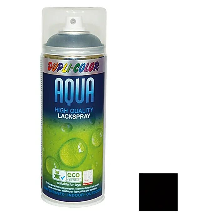 Dupli-Color Aqua Lakspray RAL 9005 Diepzwart - Diepzwart, Mat, 350 ml