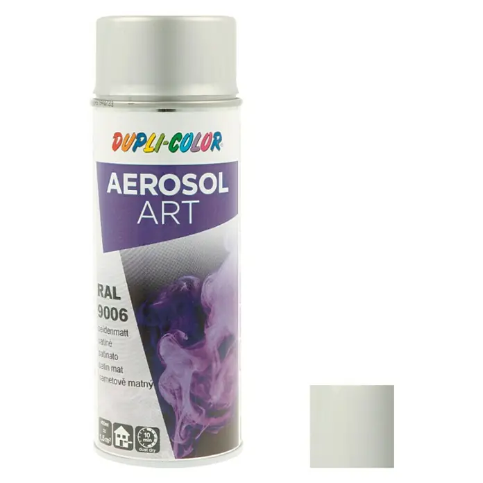 Dupli-Color Aerosol Art Sprayverf RAL 9006 Zilver - Zilver, 400 ml, Zijdemat