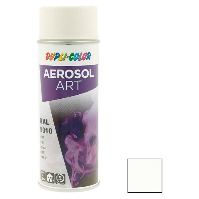 Dupli-Color Aerosol Art Sprayverf RAL 9010 Zuiver wit - Zuiver wit, 400 ml, Mat