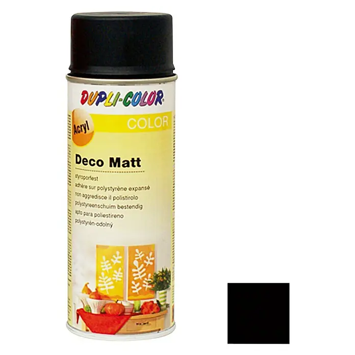 Dupli-Color Deco Mat Acrylspuitlak Zwart - Zwart, 150 ml, Mat
