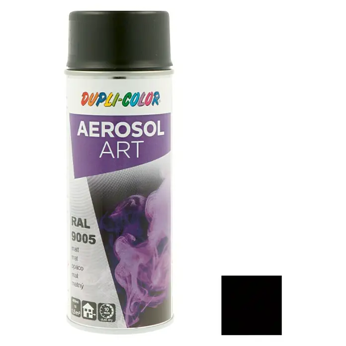 Dupli-Color Aerosol Art Sprayverf RAL 9005 Diepzwart - Diepzwart, 400 ml, Mat