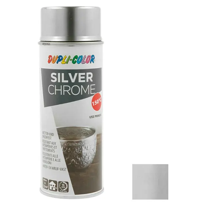 Dupli-Color Effect Speciale spray Silver Chrome - Metaaleffect, Hittebestendig, Sneldrogend, 400 ml
