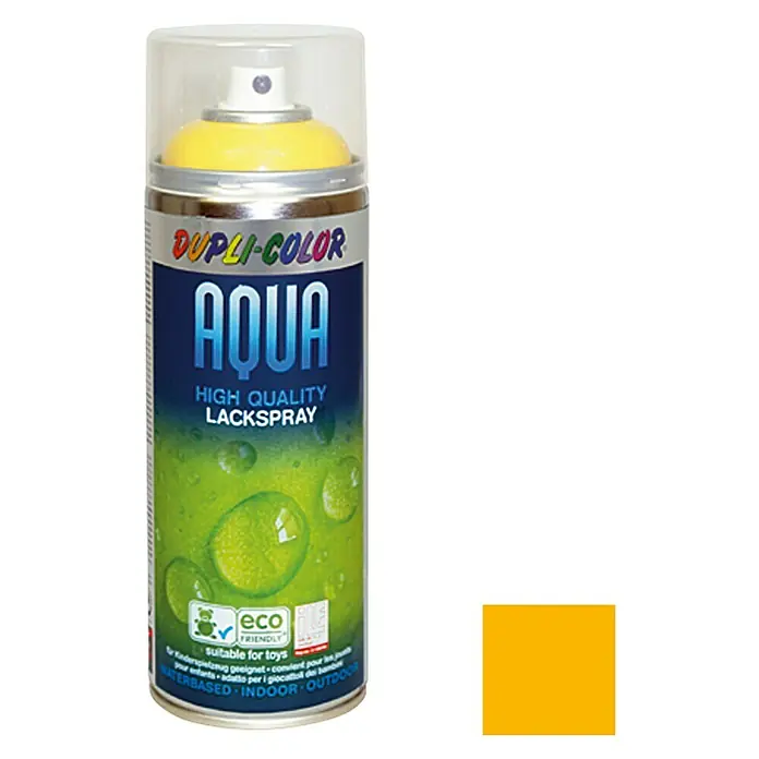 Dupli-Color Aqua Lakspray RAL 1021 Koolzaadgeel - Koolzaadgeel, Hoogglans, 350 ml