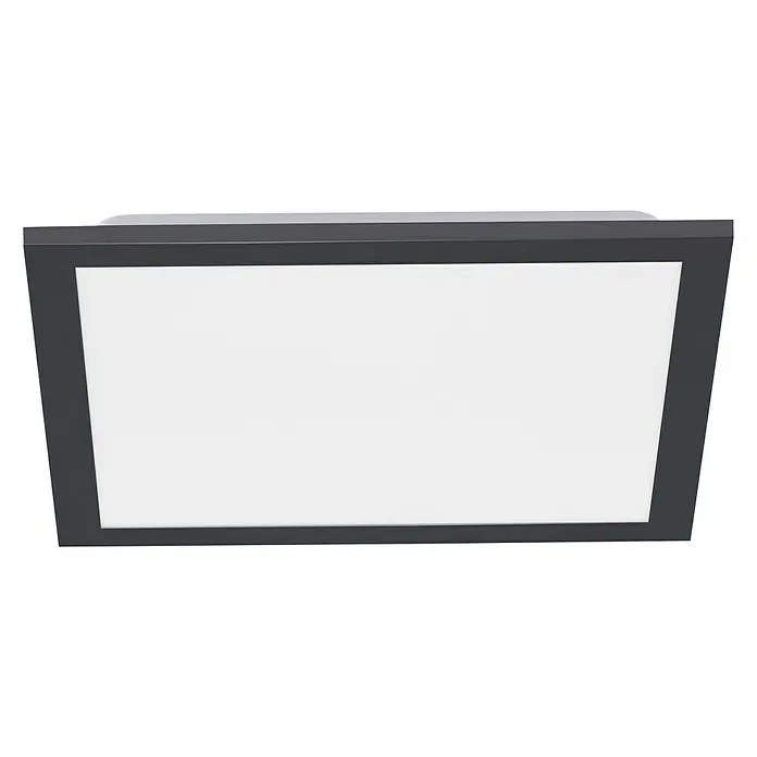 LeuchtenDirekt LED-Panel - L x B x H: 29,5 x 29,5 x 6 cm, Schwarz - Vorderansicht