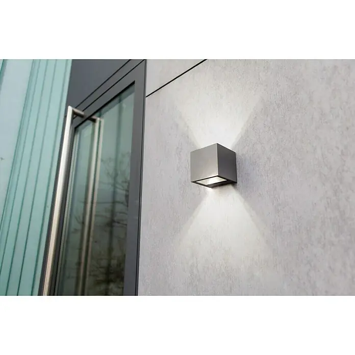Aplique exterior LED Gemini - 9 W, 88 x 85 x 86 mm, Antracita, IP54 - Foto ambiente