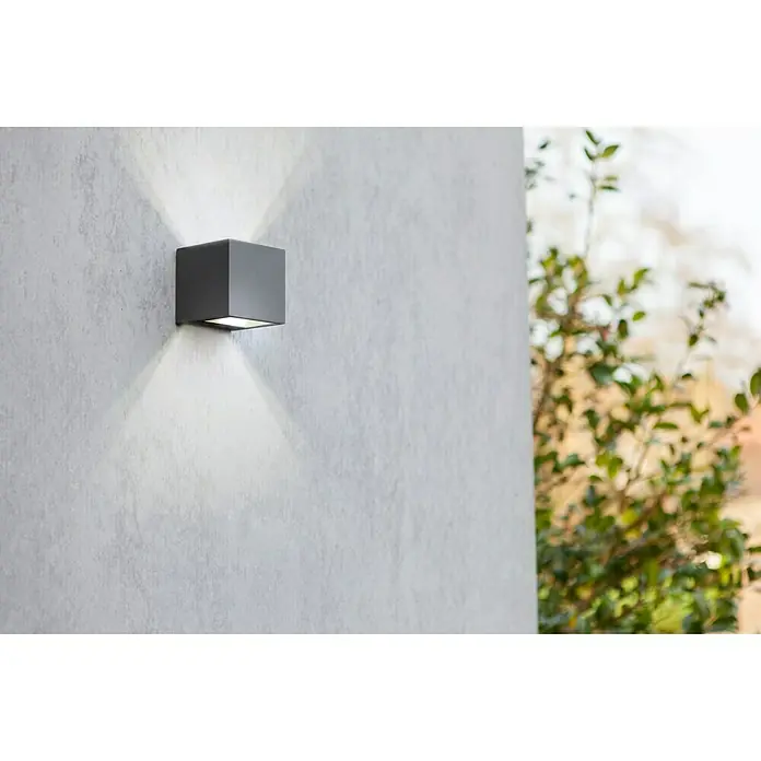 Aplique exterior LED Gemini - 9 W, 88 x 85 x 86 mm, Antracita, IP54 - Foto ambiente