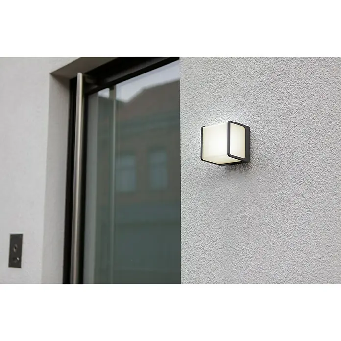 Lutec LED-Außenwandleuchte - 15 W, Anthrazit, IP54 - Stimmungsaufnahme