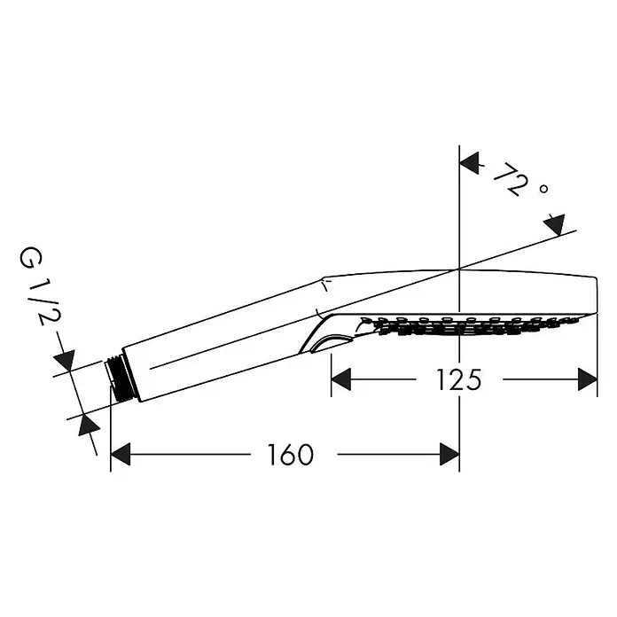 Hansgrohe Handbrause Raindance Select S 120 3jet - Anzahl Funktionen: 3 Stk., Durchmesser: 12,5 cm, Chrom - Skizze