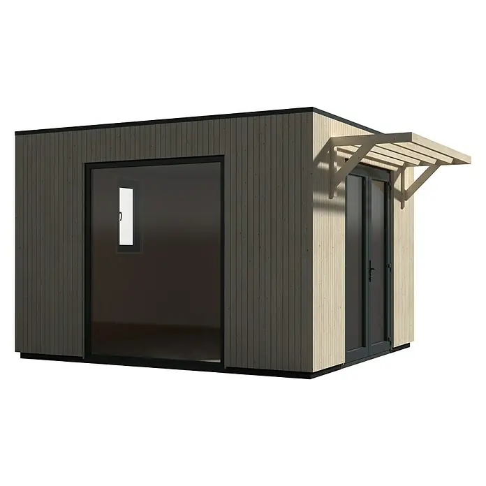 Décor et Jardin Caseta de jardín Studio Como - B x T: 361 x 364 cm, 11,22 m² - Vista de perfil izquierdo