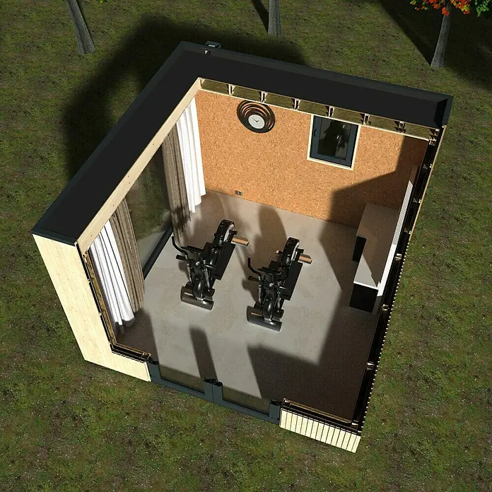 Décor et Jardin Caseta de jardín Studio Como - B x T: 361 x 364 cm, 11,22 m² - Primer plano