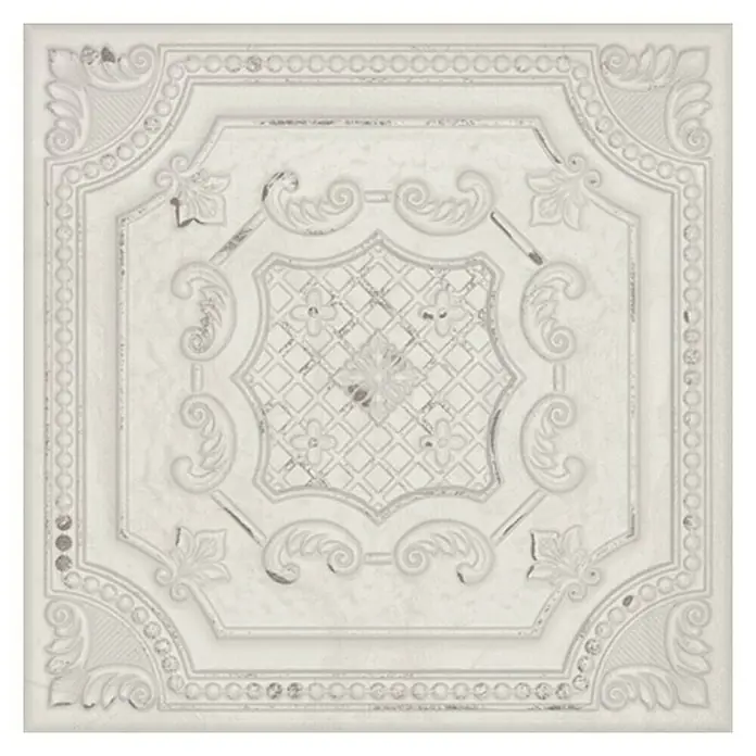 Wandfliese Luxus White Tin - 20,1 x 20,1 cm, Weiß, Matt - Vorderansicht