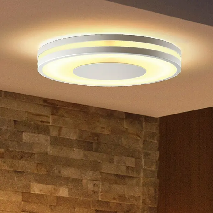Philips Hue LED-Deckenleuchte rund - 27 W, Ø x H: 348 mm x 5,1 cm, Weiß, Kaltweiß - Stimmungsaufnahme