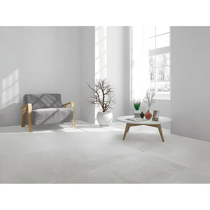 BHS Showroom Pavimento porcelánico Icon - 71 x 71 cm, Gris, Rectificado, Efecto cemento