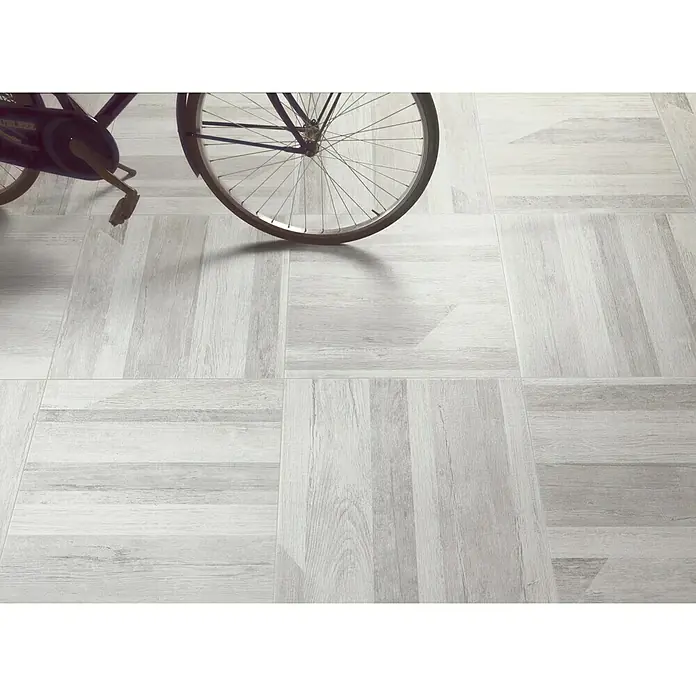 BHS Showroom Pavimento porcelánico Wowood - 60 x 60 cm, Blanco, Rectificado, Estilo madera