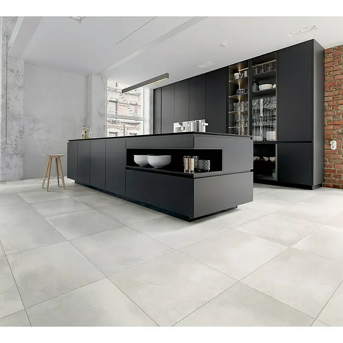 BHS Showroom Pavimento porcelánico Metropol - 71 x 71 cm, Gris, Rectificado, Efecto cemento