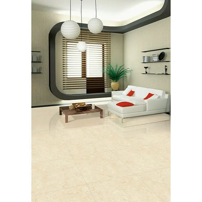 BHS Showroom Pavimento porcelánico Marfil - 60 x 60 cm, Crema, Rectificado, Marmolado